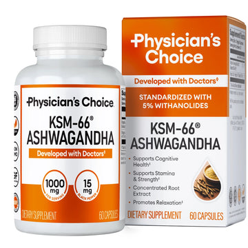 Physician'S Choice KSM 66 Ashwagandha Capsules, 1000Mg, 60 Ct.