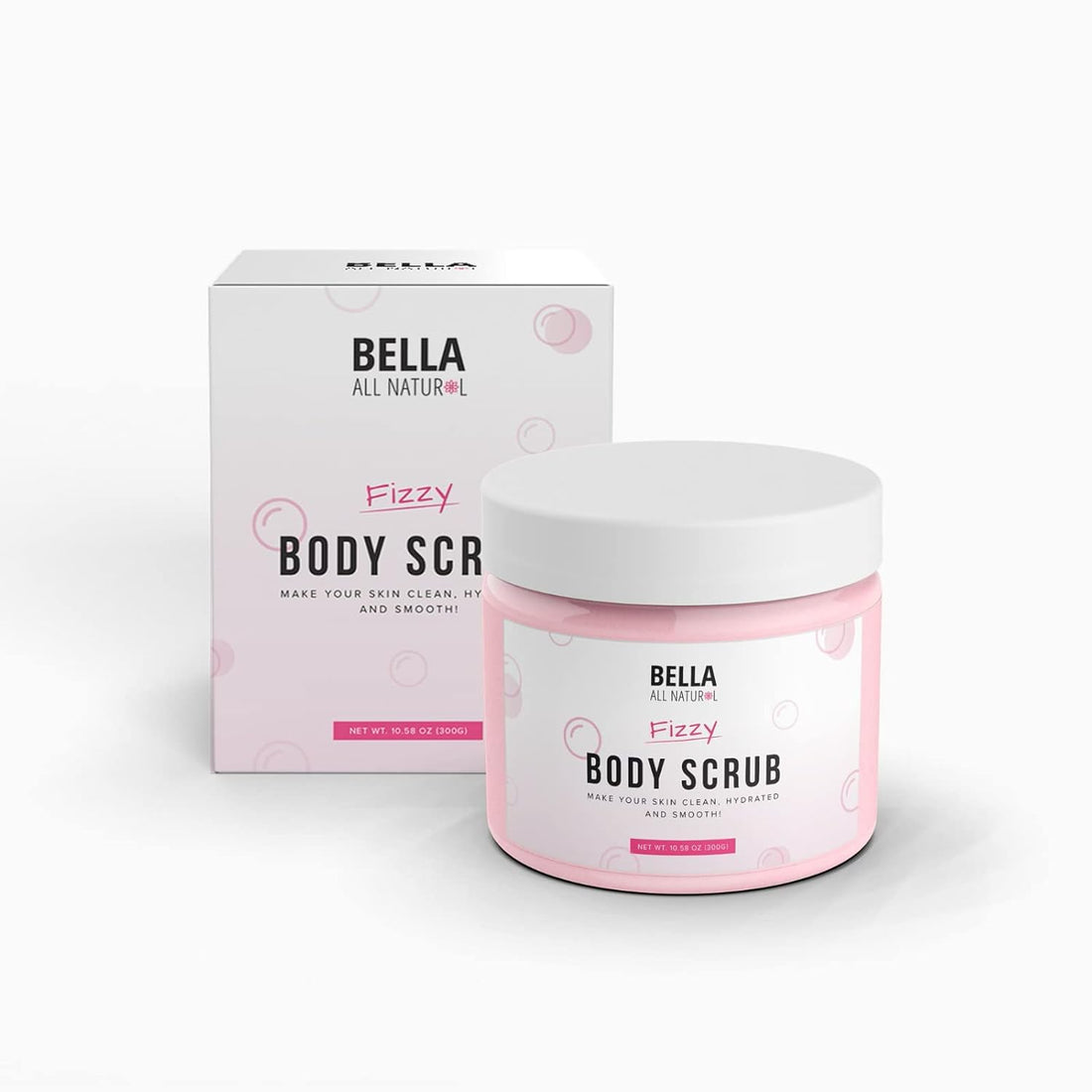Fizzy Body Scrub & Booty Scrub for Silky, Smooth Skin - Reduce Stretchmarks & Cellulites